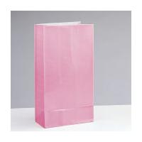Pastel Pink Paper Party Bags 12 Pack