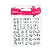 papermania silver shimmer dome stickers 60 pack