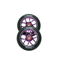 Pair of 100mm Razor Wheels with Abec9 Bearings Purple