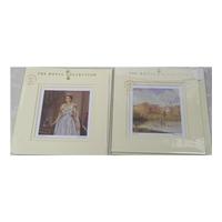Pair of Royal Collection hand mounted artcards