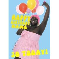 party balloons 30th birthday card