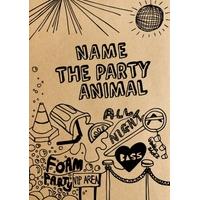 party animal personalised greeting card