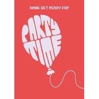 party balloon personalised everyday card