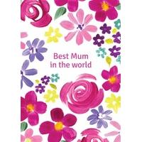 painted flowers mothers day card