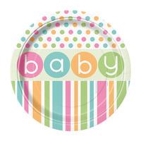 Pastel Baby Shower Paper Party Plates