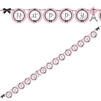 Party In Paris Ribbon Card Banner