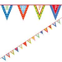 Patterned Happy Birthday Party Flag Bunting
