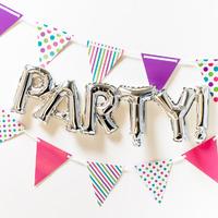 PARTY! Silver Foil Phrase Balloon