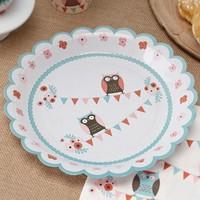 Patchwork Owl Party Plates