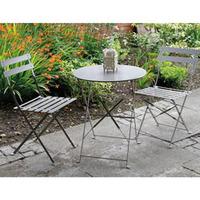 padstow folding steel bistro set 1 bistro set graphite grey