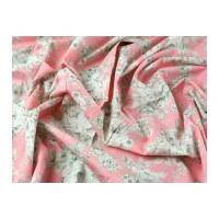 Pastel Floral Print Cotton Poplin Dress Fabric Pink