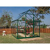 Palram Harmony Green Polycarbonate Panel Aluminium Frame Apex Greenhouse 6 x 6 ft