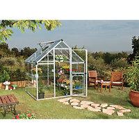 Palram Harmony Silver Polycarbonate Panel Aluminium Frame Apex Greenhouse - 6 x 6 ft