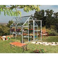 Palram Harmony Silver Polycarbonate Panel Aluminium Frame Apex Greenhouse - 6 x 4 ft