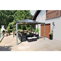 palram palermo polycarbonate garden gazebo grey 3600 x 3600 mm