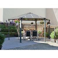 Palram Monaco Hexagonal Polycarbonate Garden Gazebo Grey - 4380 x 4380 mm