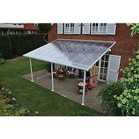 palram feria polycarbonate patio canopy white 2950 x 5460 mm