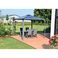 palram palermo polycarbonate garden gazebo grey 2950 x 2950 mm