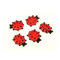 Padded Motif Applique Shapes Ladybirds Red