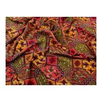 Patterned Viscose Challis Dress Fabric Ruby