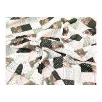 Patchwork Print Polycotton Dress Fabric Grey