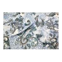 Paisley Soft Georgette Dress Fabric Airforce Blue