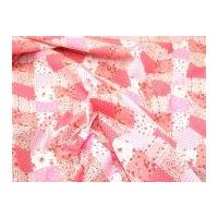 patchwork print polycotton dress fabric pink