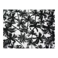 Palm Tree Print Polycotton Canvas Dress Fabric Black & White