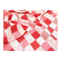 Patchwork Print Polycotton Dress Fabric Red