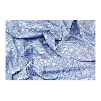 Patterned Floral Cotton Lawn Dress Fabric Blue