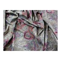 Paisley Print Cotton Lawn Dress Fabric Taupe