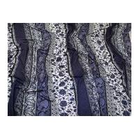 Patterned Stripes Print Stretch Viscose Jersey Knit Dress Fabric Blue