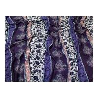 Patterned Stripes Print Stretch Viscose Jersey Knit Dress Fabric Purple