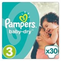 pampers baby dry size 3 midi carry pack 30 nappies