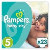 pampers baby dry size 5 junior carry pack 23 nappies