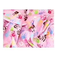 Painted Hand Prints Print Cotton Poplin Fabric Light Pink