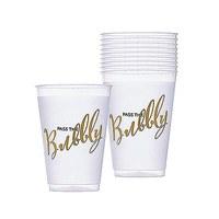 Pass The Bubbly Frosted Plastic Tumblers