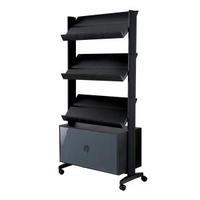 Paperflow Literature Display Mobile Stand with Three Shelves and