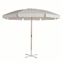 parasol with solid ramin wood pole round