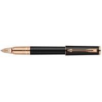 Parker Ingenuity Small Black Rubber Pink Gold Trim