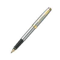 Parker Sonnet Stainless Steel Gold Plated Trim Roller Ball