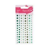 Papermania Green Adhesive Gems 104 Pack