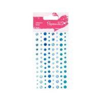 papermania aqua blue adhesive gems 104 pack