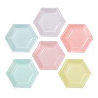 Pastel Hexagonal Paper Plates
