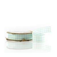 Pale Blue Gingham Ribbon 16 mm x 3 m