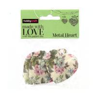 Painted Flower Metal Heart 3 Pack