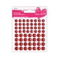 papermania red shimmer dome stickers 60 pack