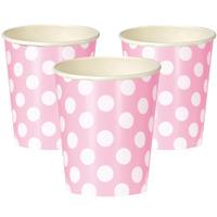 Pale Pink Polka Paper Party Cups
