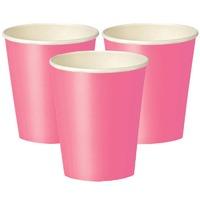 paper party cups bright pink