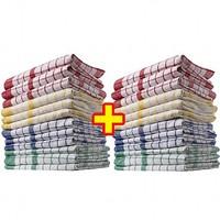 Pack of 12 Classic Checked Tea Towels x2